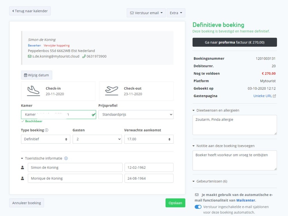 Overzichtelijk beheer van je boekingen