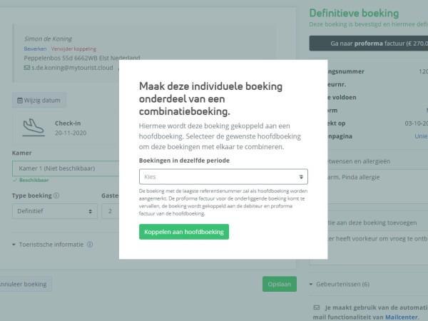 Koppel boekingen aan elkaar
