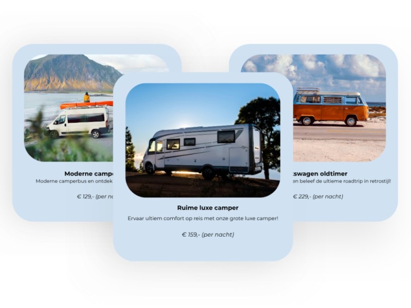 meerdere campers verhuren