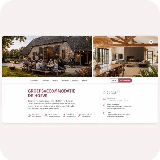groepsaccommodatie website